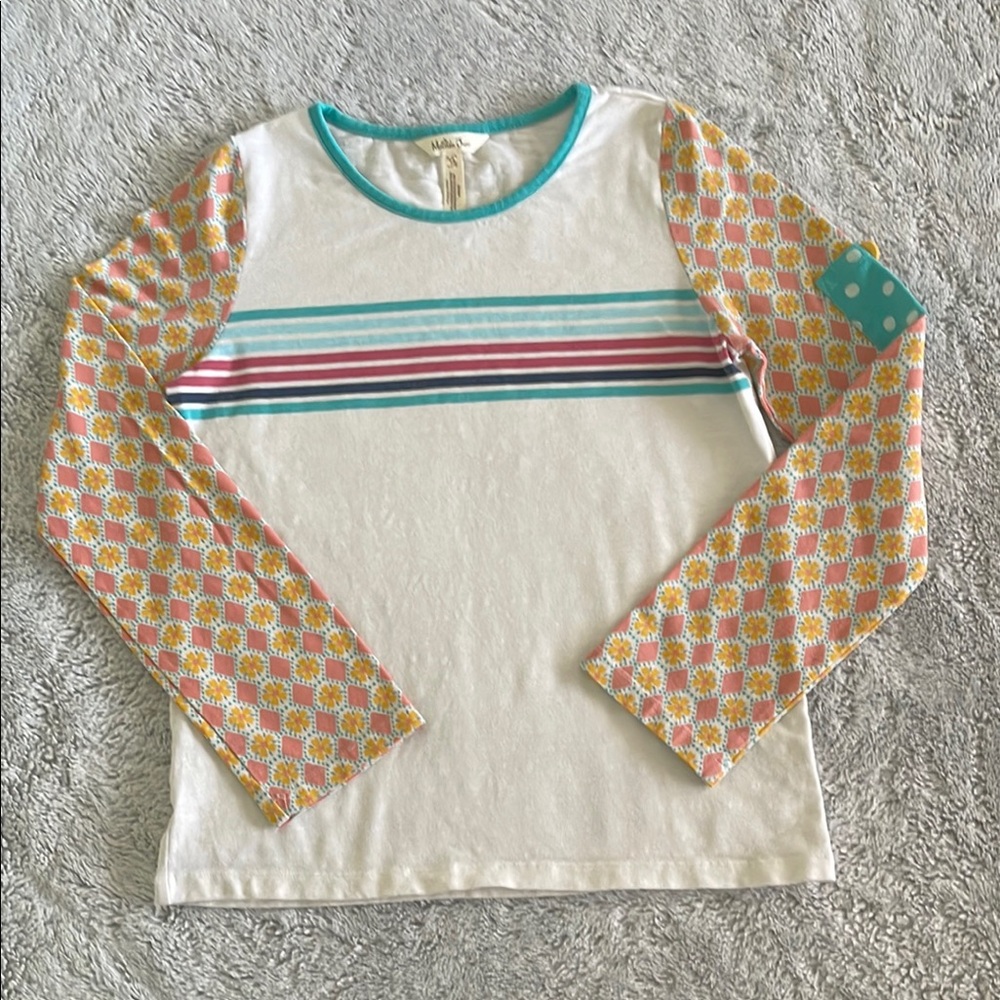 Matilda Jane Colorful Long Sleeve Girls Shirt  SZ 14 stripes 
Pocket print